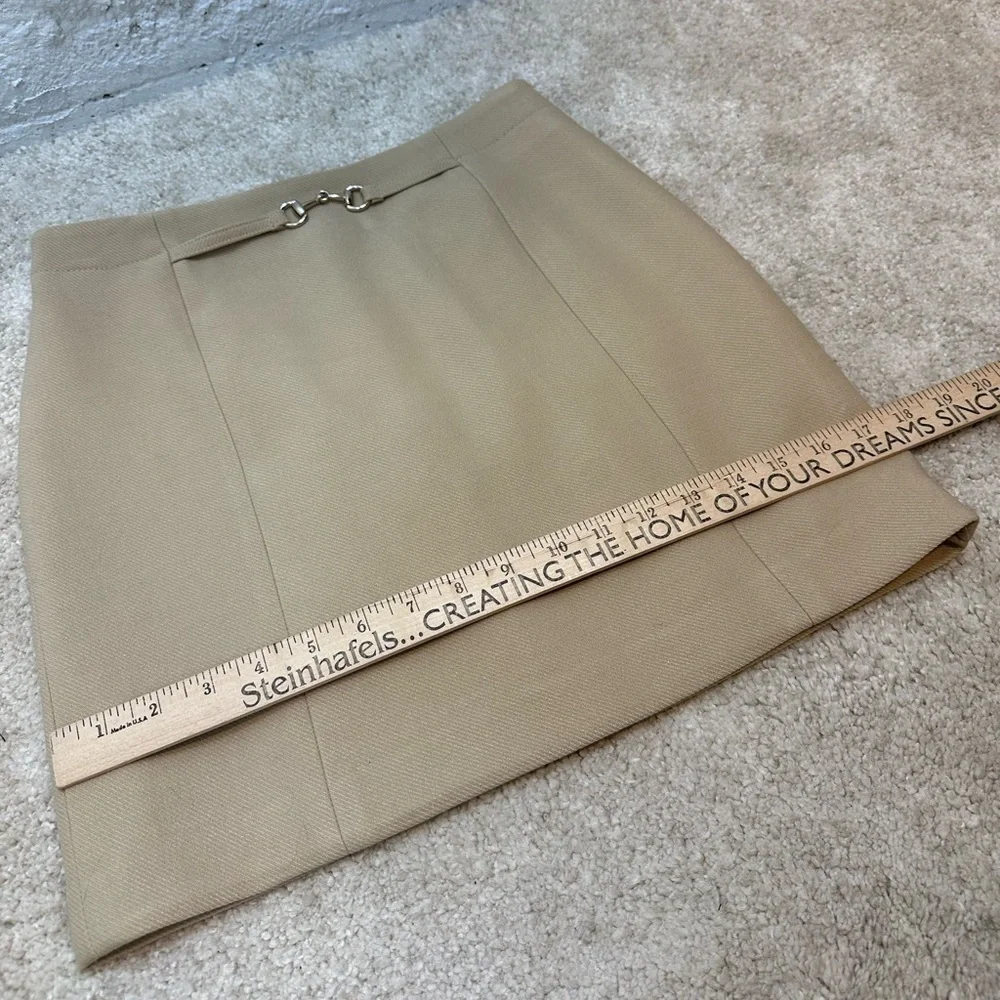 NWT H&M Tan Mini Skirt Women’s Size 4 Fall Silver Buckle